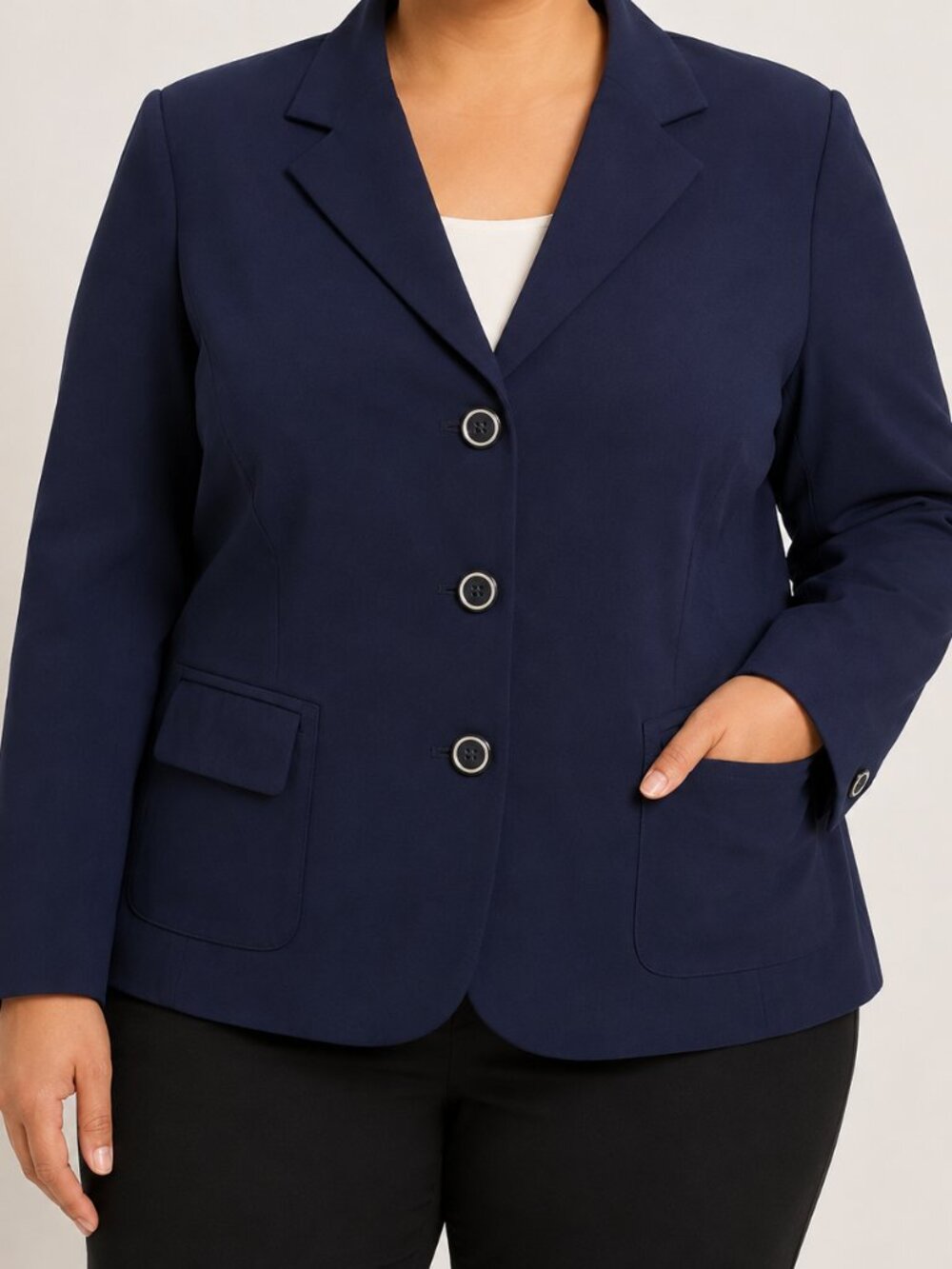 Jones New York Navy Blazer 16WP Petite Plus Career Work Jacket
